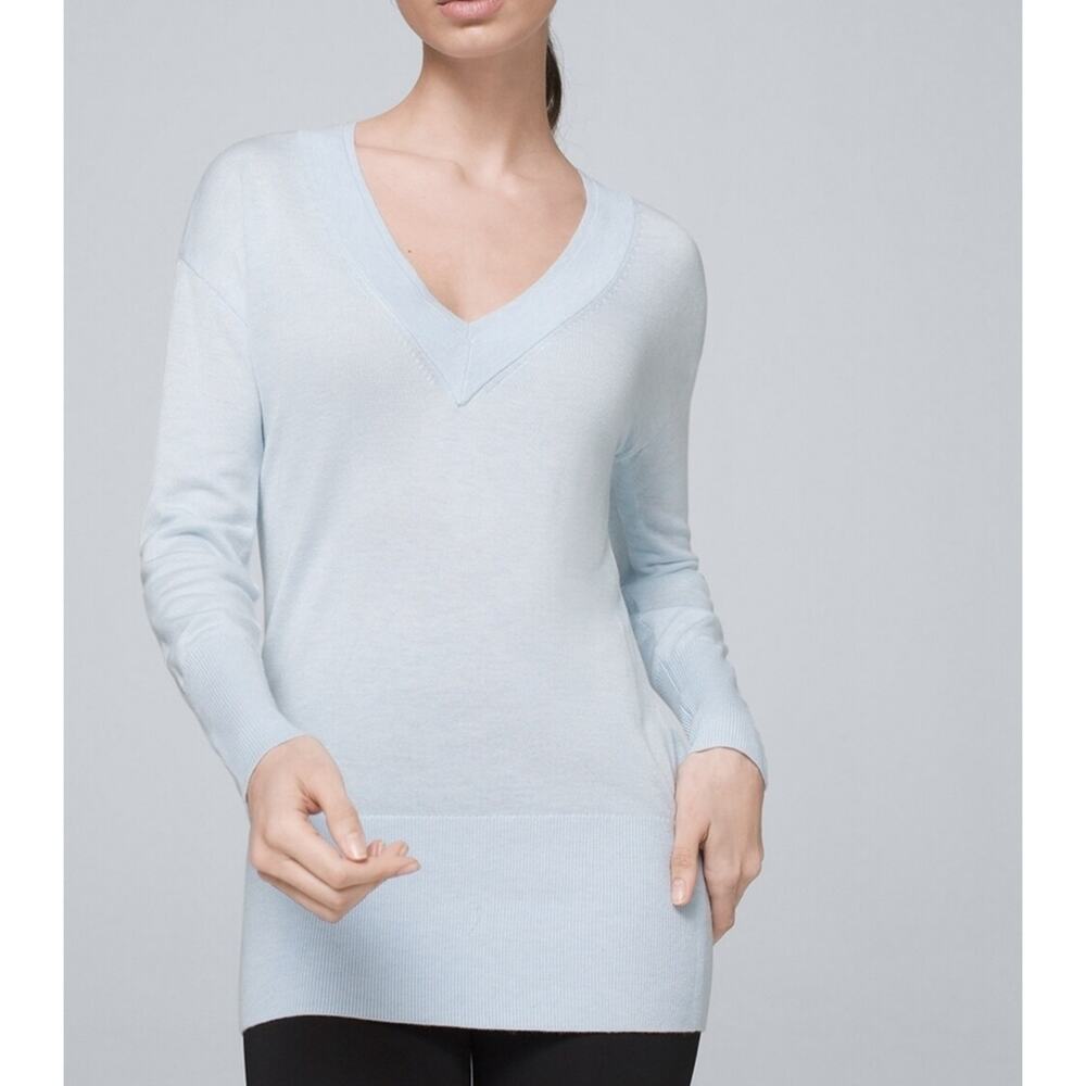 White House Black Market Cozy V-Neck Tunic Sweater Medium